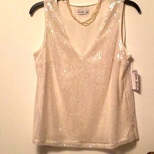 Women’s Small Nine West Cream Sequin Tank Top